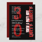 Schwarzes Rot des schmutzigen 30. Einladung (Vorne/Hinten)