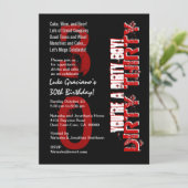 Schwarzes Rot des schmutzigen 30. Einladung (Stehend Vorderseite)