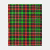 Schwarzes Rot Grün Kariertes Tartan Design Fleecedecke (Vorderseite)