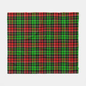 Schwarzes Rot Grün Kariertes Tartan Design Fleecedecke (Vorderseite (Horizontal))