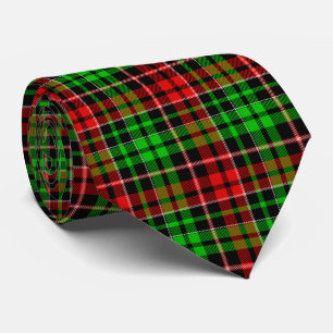 Schwarzes Rot Grün Kariertes Tartan Design Krawatte