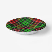 Schwarzes Rot Grün Kariertes Tartan Design Pappteller (Gewinkelt)
