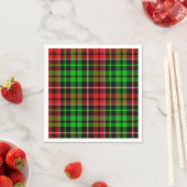 Schwarzes Rot Grün Kariertes Tartan Design  Serviette (Beispiel)
