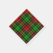 Schwarzes Rot Grün Kariertes Tartan Design  Serviette (Ecke)