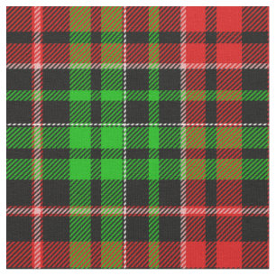 Schwarzes Rot Grün Kariertes Tartan Design  Stoff