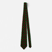 Schwarzes Rot Grün Polka Punkte Design Krawatte (Vorderseite)