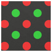 Schwarzes Rot Grün Polka Punkte Design  Stoff (Nahaufnahme)