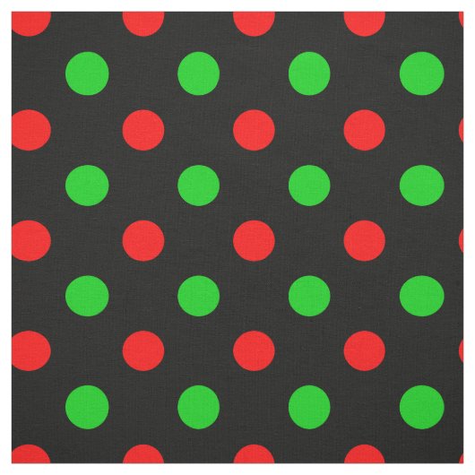Schwarzes Rot Grün Polka Punkte Design  Stoff (Muster)
