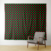 Schwarzes Rot Grün Polka Punkte Design Wandteppich (Beispiel (Horizontal))