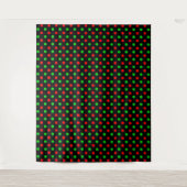 Schwarzes Rot Grün Polka Punkte Design Wandteppich (Vorderseite)