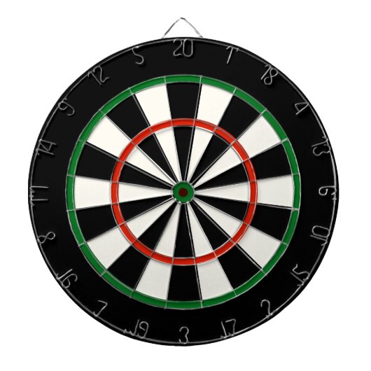Schwarzes Rot und grüne Regulierung - Dart Board Dartscheibe (vorne)