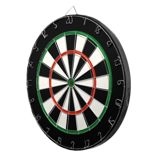 Schwarzes Rot und grüne Regulierung - Dart Board Dartscheibe (Vorderseite rechts)