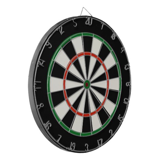 Schwarzes Rot und grüne Regulierung - Dart Board Dartscheibe (Vorderseite Links)