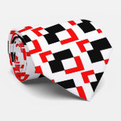 Schwarzes, rot und Weiß - Krawatte (Gerollt)