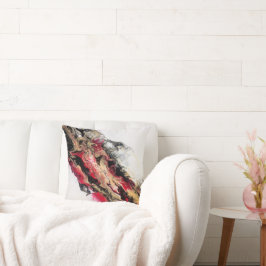 Schwarzes Rotes Abstraktes Kissen