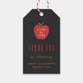 Schwarzes rotes Apfel-Abschlussfeier-Geschenkanhän Geschenkanhänger (Vorderseite)