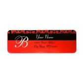 SCHWARZES ROTES DAMASK-MONOGRAMM (Vorne)