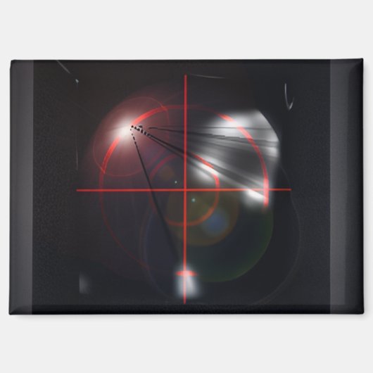 Schwarzes rotes Fadenkreuz-Magnet Magnet (Vorderseite)