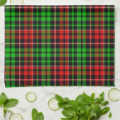 Schwarzes rotes grünes Karo-Tartan-Design Geschirrtuch (Gefaltet)