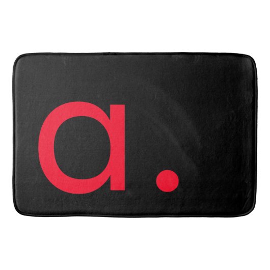 Schwarzes rotes Monogramm Anfangsbuchstabe modern Badematte (Vorderseite)