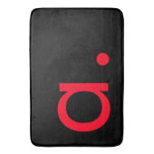 Schwarzes rotes Monogramm Anfangsbuchstabe modern Badematte (Vorderseite Vertikal)
