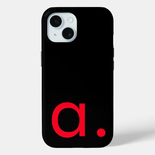 Schwarzes rotes Monogramm Anfangsbuchstabe Modern Case-Mate iPhone Hülle (Rückseite)