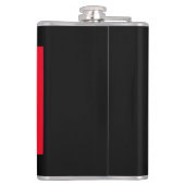 Schwarzes rotes Monogramm Anfangsbuchstabe modern Flachmann (Rückseite)