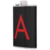Schwarzes rotes Monogramm Anfangsbuchstabe modern  Flachmann (Links)