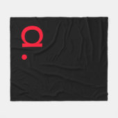 Schwarzes rotes Monogramm Anfangsbuchstabe modern Fleecedecke (Vorderseite (Horizontal))