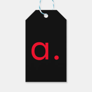 Schwarzes rotes Monogramm Anfangsbuchstabe modern  Geschenkanhänger