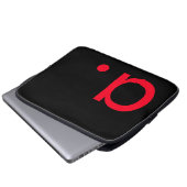 Schwarzes rotes Monogramm Anfangsbuchstabe modern Laptopschutzhülle (Vorne Knopf)