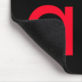 Schwarzes rotes Monogramm Anfangsbuchstabe modern Mousepad (Ecke)