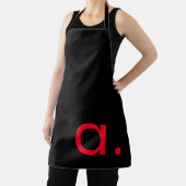 Schwarzes rotes Monogramm Anfangsbuchstabe Modern Schürze (InSitu)