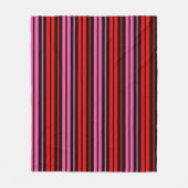 Schwarzes rotes rosa vertikales Streifendesign Kla Fleecedecke (Vorderseite)