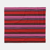 Schwarzes rotes rosa vertikales Streifendesign Kla Fleecedecke (Vorderseite (Horizontal))