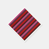 Schwarzes rotes rosa vertikales Streifendesign Kla Serviette (Ecke)
