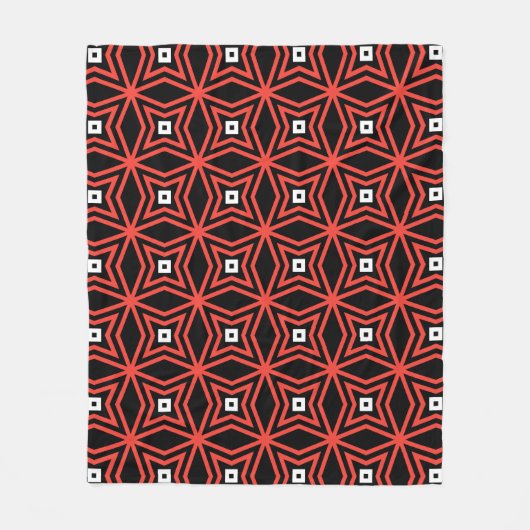 Schwarzes rotes Sternchen Gothic Geometric Classic Fleecedecke (Vorderseite)
