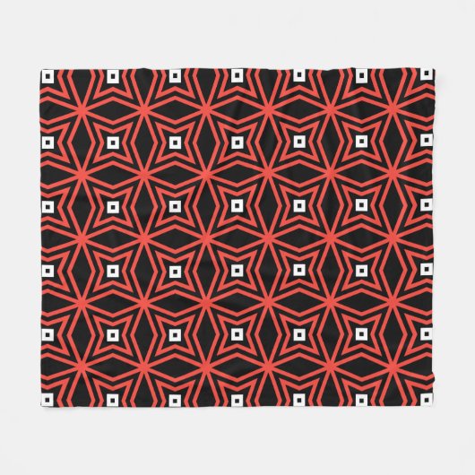 Schwarzes rotes Sternchen Gothic Geometric Classic Fleecedecke (Vorderseite (Horizontal))