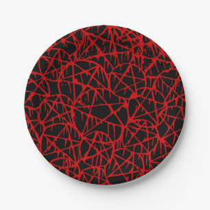 schwarzes rotes tropfendes Pentagramm Grunge Punk Pappteller