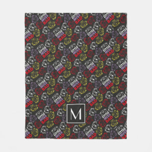 Schwarzes, Rotes und Gelbes Muster   Monogramm Fleecedecke