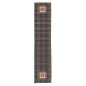Schwarzes rotes und gelbes Tartan-Monogramm Kurzer Tischläufer (Vorderseite)