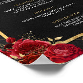 Schwarzes, rotes und goldenes Bar-Menü Poster (Ecke)