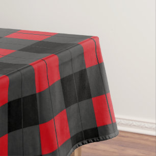 Schwarzes rotes und graues kariertes Checkered Tischdecke