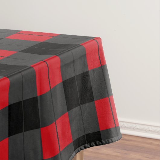 Schwarzes rotes und graues kariertes Checkered Tischdecke (Beispiel)