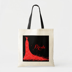 Schwarzes & rotes Vintage-Spitze-Hochzeitskleid Tragetasche