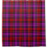 Schwarzes rotes violettes Karo-Tartan-Design  Duschvorhang (Vorderseite)
