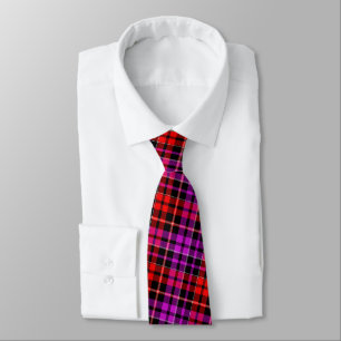 Schwarzes rotes violettes Karo-Tartan-Design Krawatte