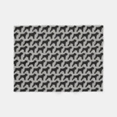 Schwarzes russisches Terrier-Silhouette-Muster Fleecedecke (Vorderseite (Horizontal))