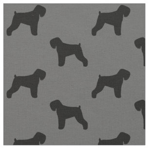 Schwarzes russisches Terrier-Silhouette-Muster Stoff