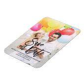 Schwarzes Rustikales Foto mit Handschrift Rette un Magnet (Linke Seite)